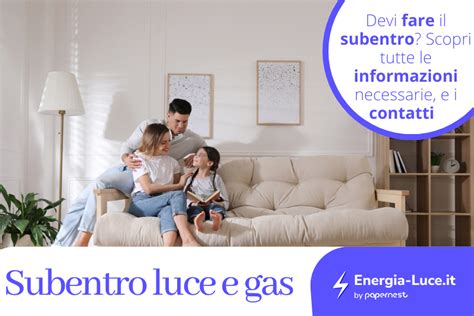 Subentro: riattivare contatore luce e gas .